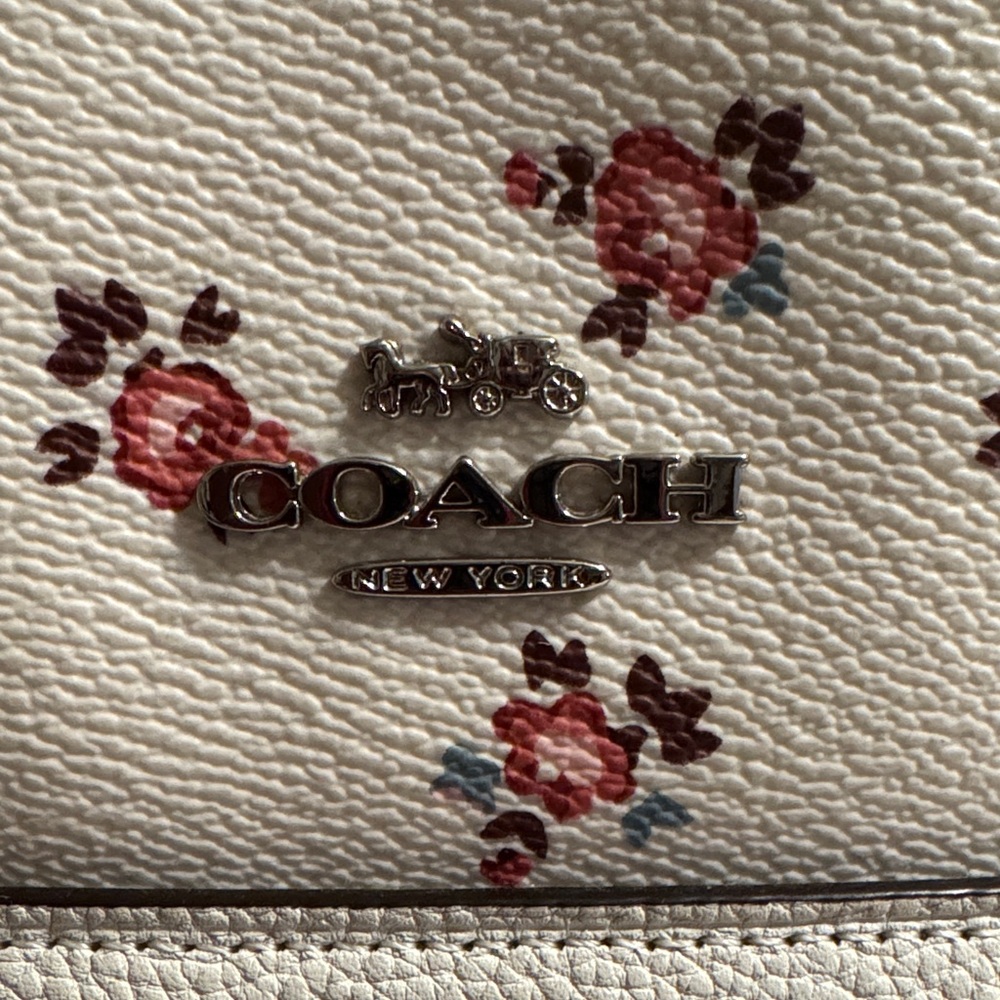 Coach 3 Pc Set EUC Cream Tote with Pink Floral Design - Picture 2 of 9